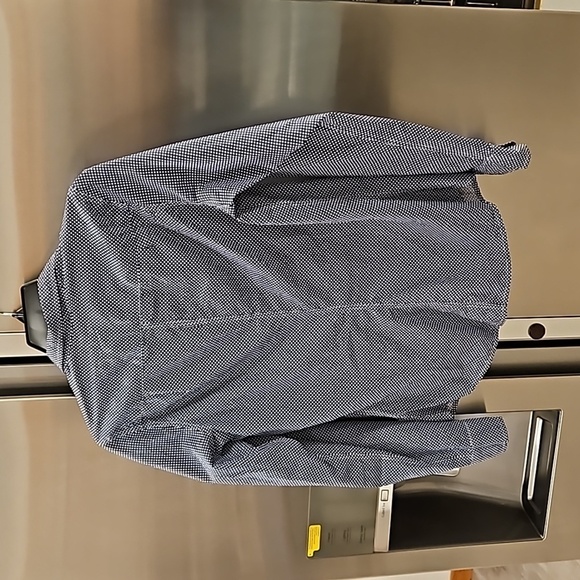 💕FRANK & EILEEN💕 Barry Woven Button Up Blouse - Navy Polka Dots Print Small - Picture 9 of 16